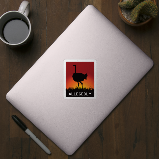 Allegedly Funny Ostrich with Sunset by markz66